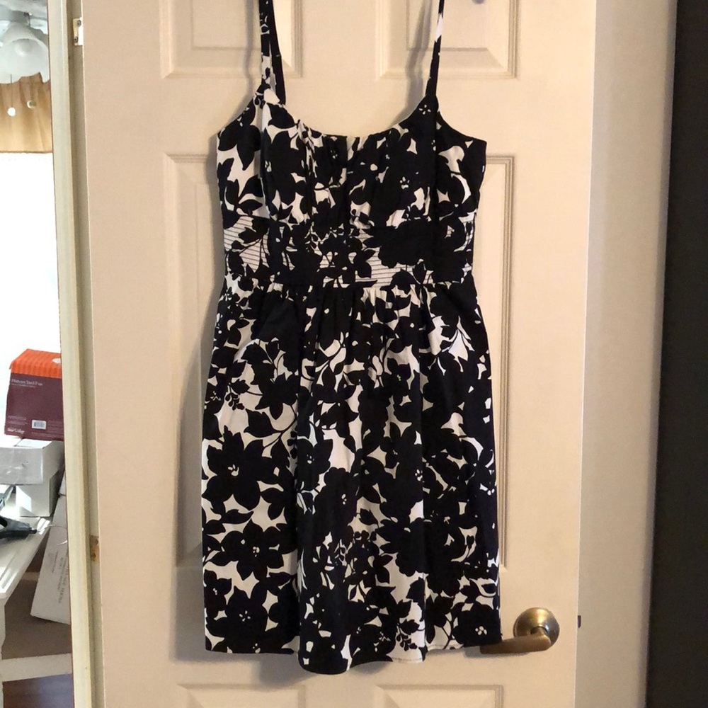 Black and white floral dress